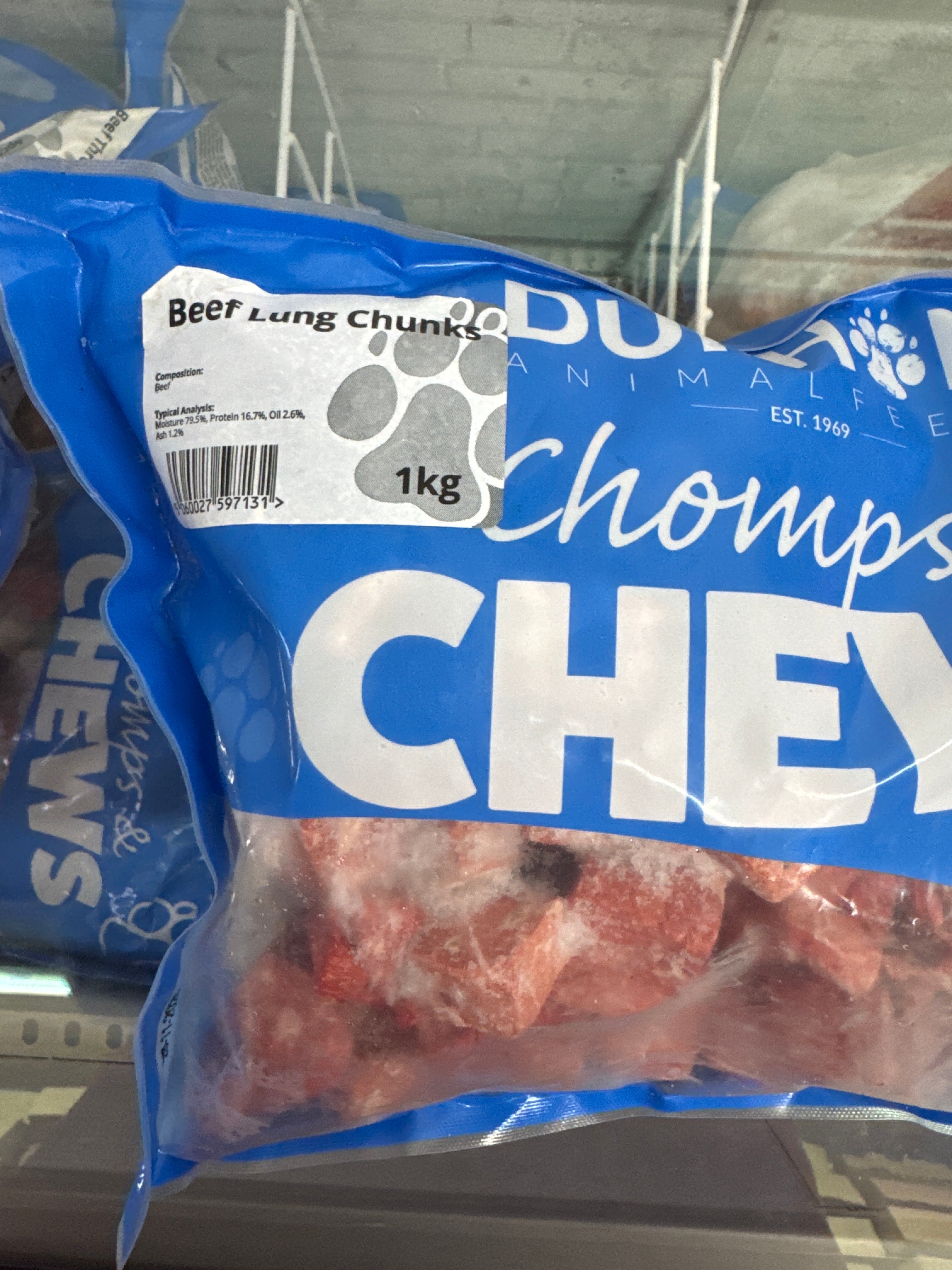 Beef lung chunks 1kg