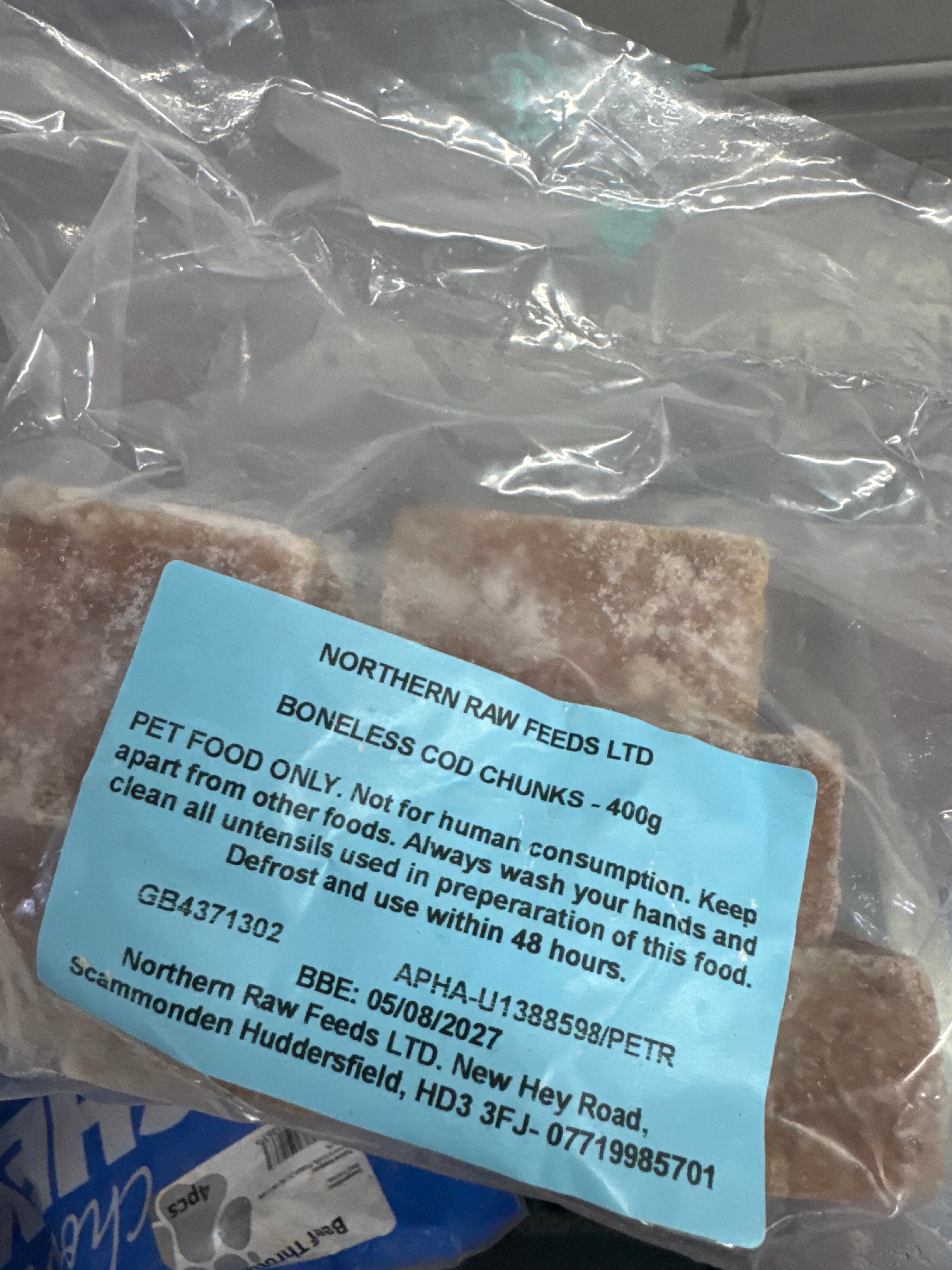 Boneless cod chunks