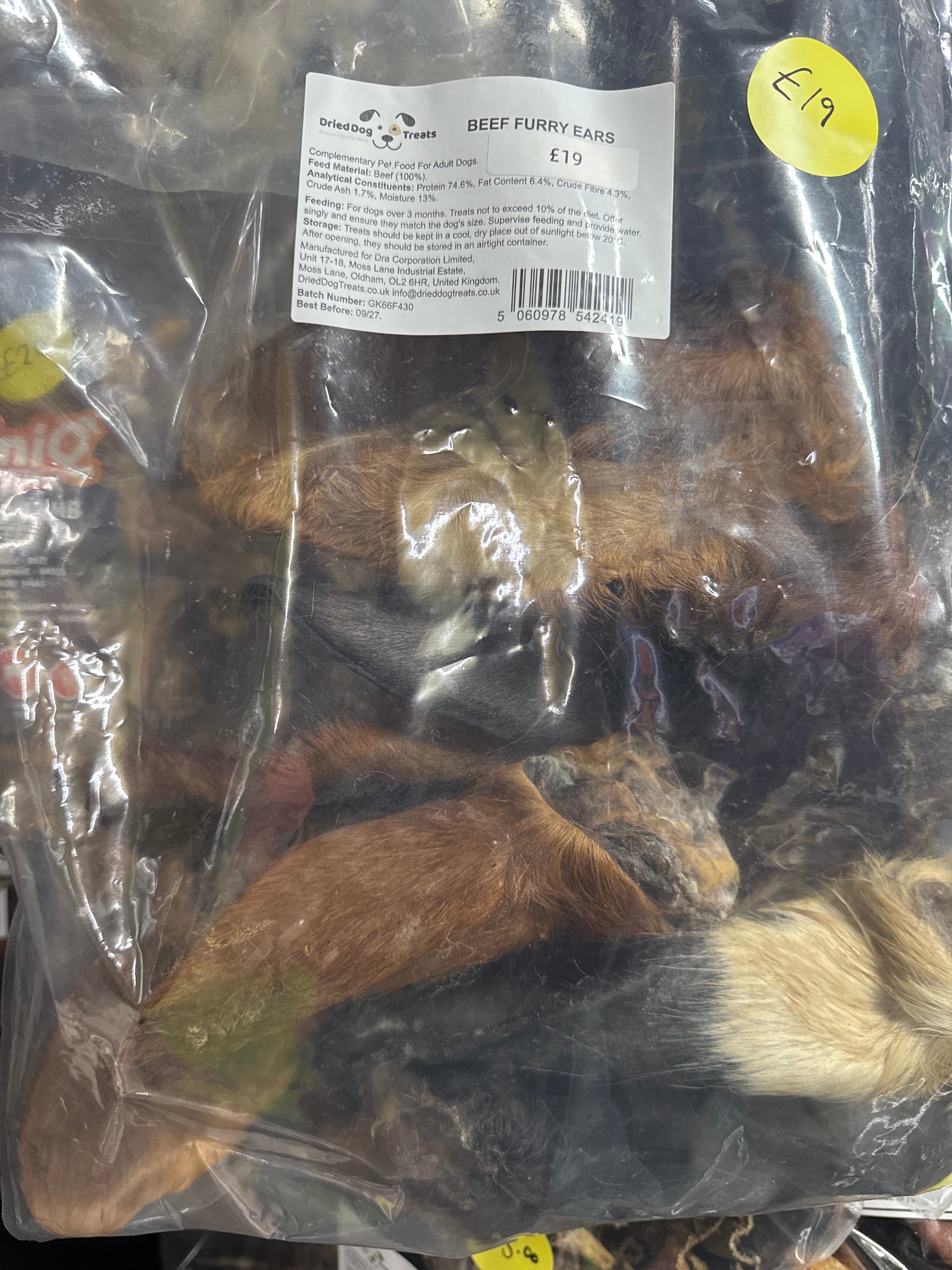 Hairy Cow Ears 1kg