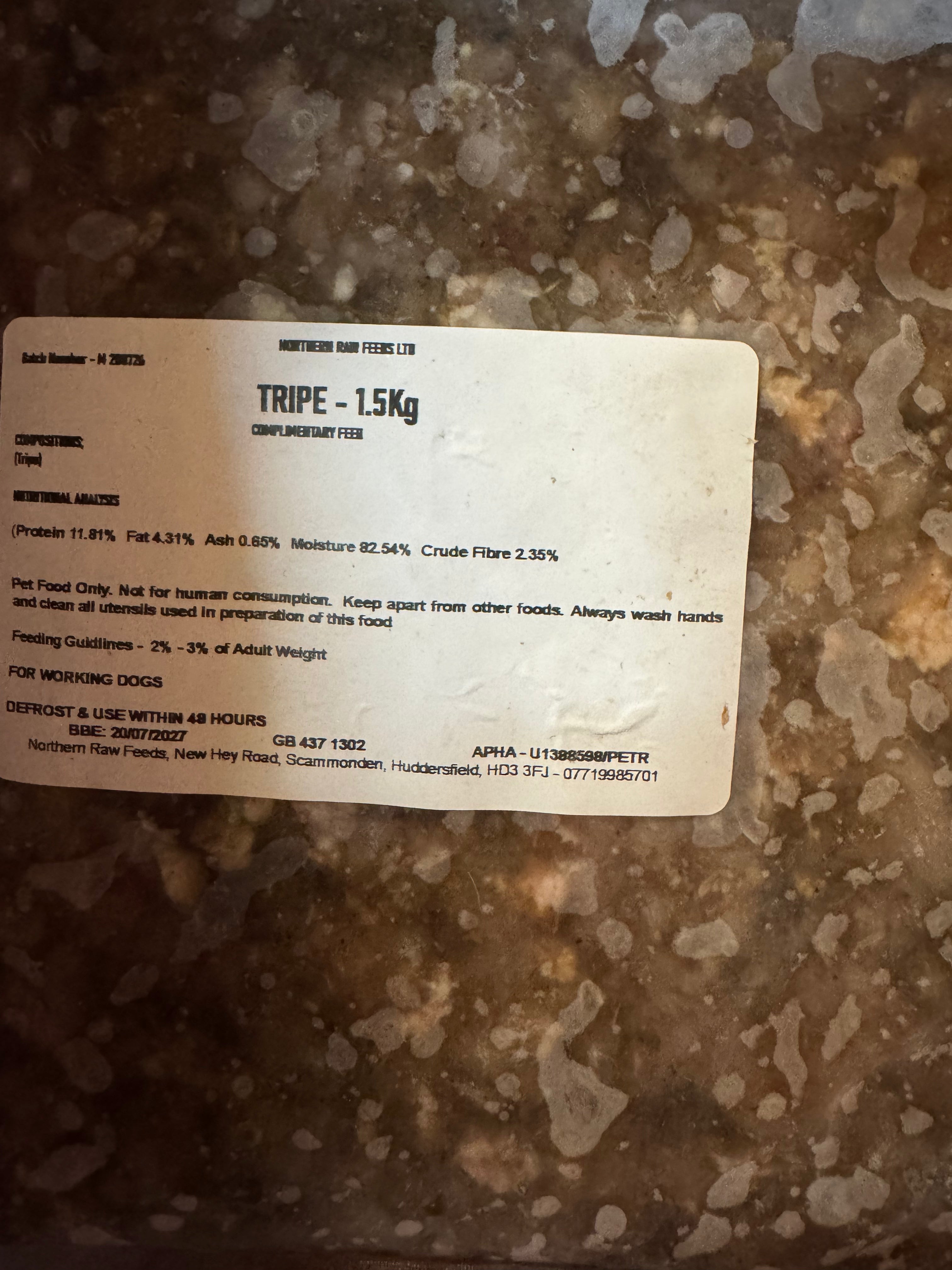 Northern raw 1.5kg blocks